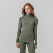 Janus Classic merinoull polo med zip til dame, farge grønn