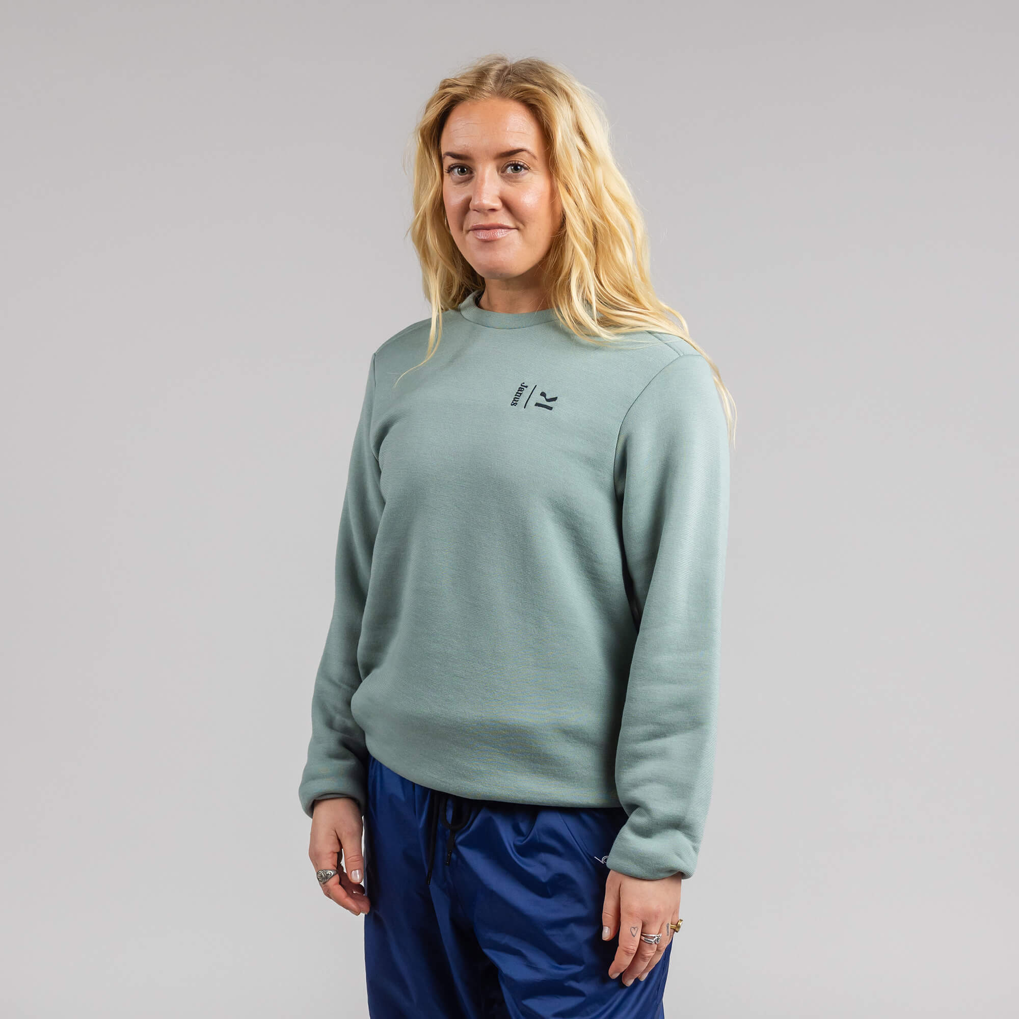 Janus x Kleveland ullfleece crew neck til dame, farge grønn