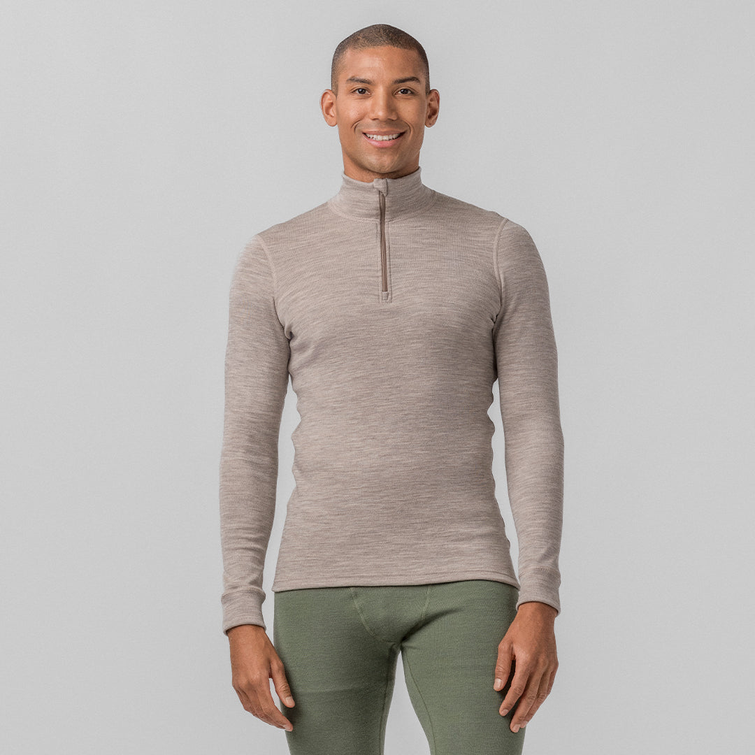 merinoull zip-trøye janus classic extra-warm herre beige