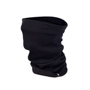 Janus Black neck gaiter in merino on a white background