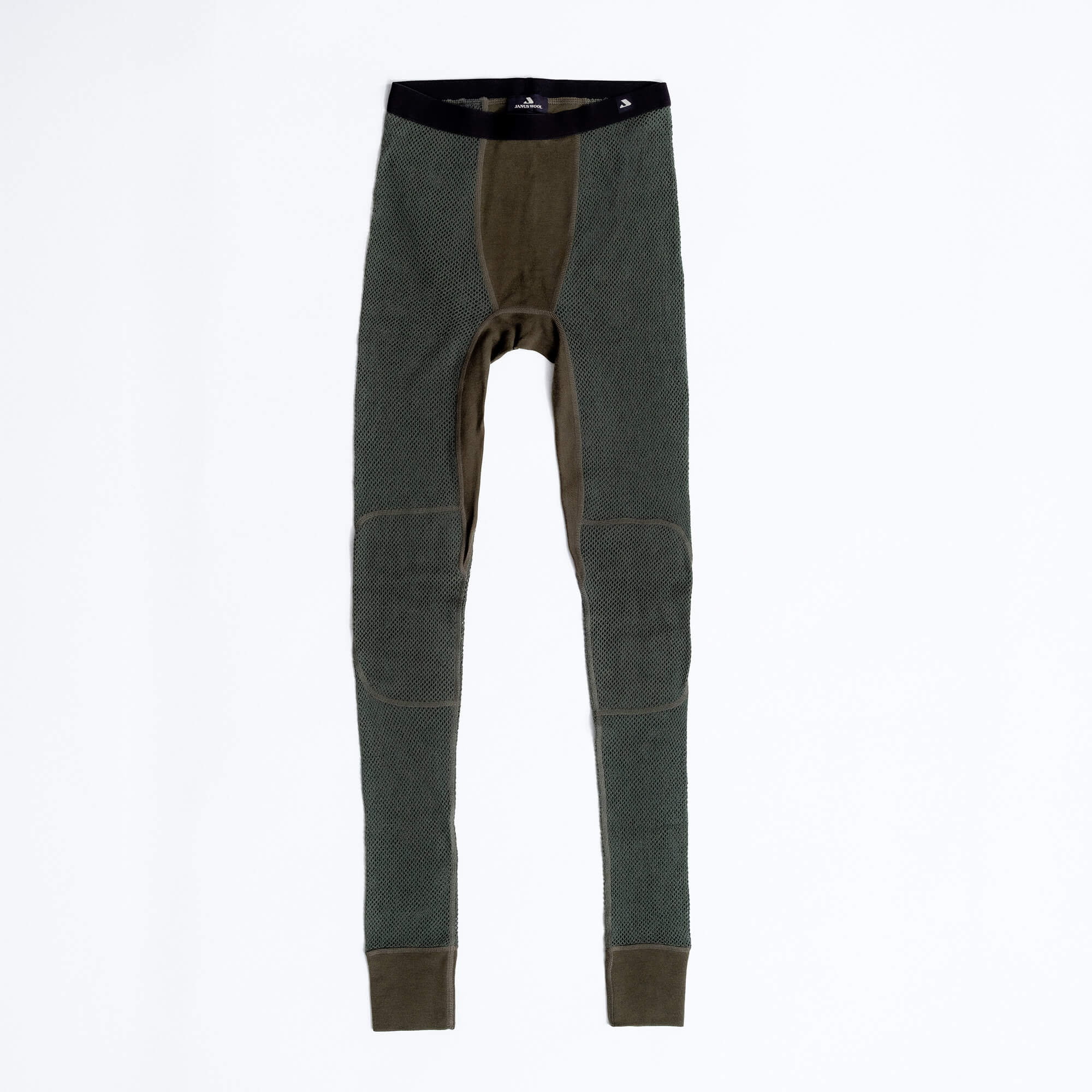 Janus Wool green merino mesh leggings