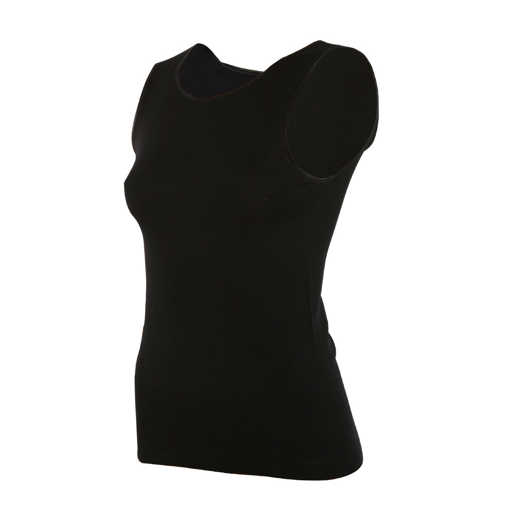 Singlet ull/silke Janus til dame, svart