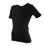 T-skjorte ull/silke Janus til dame, svart