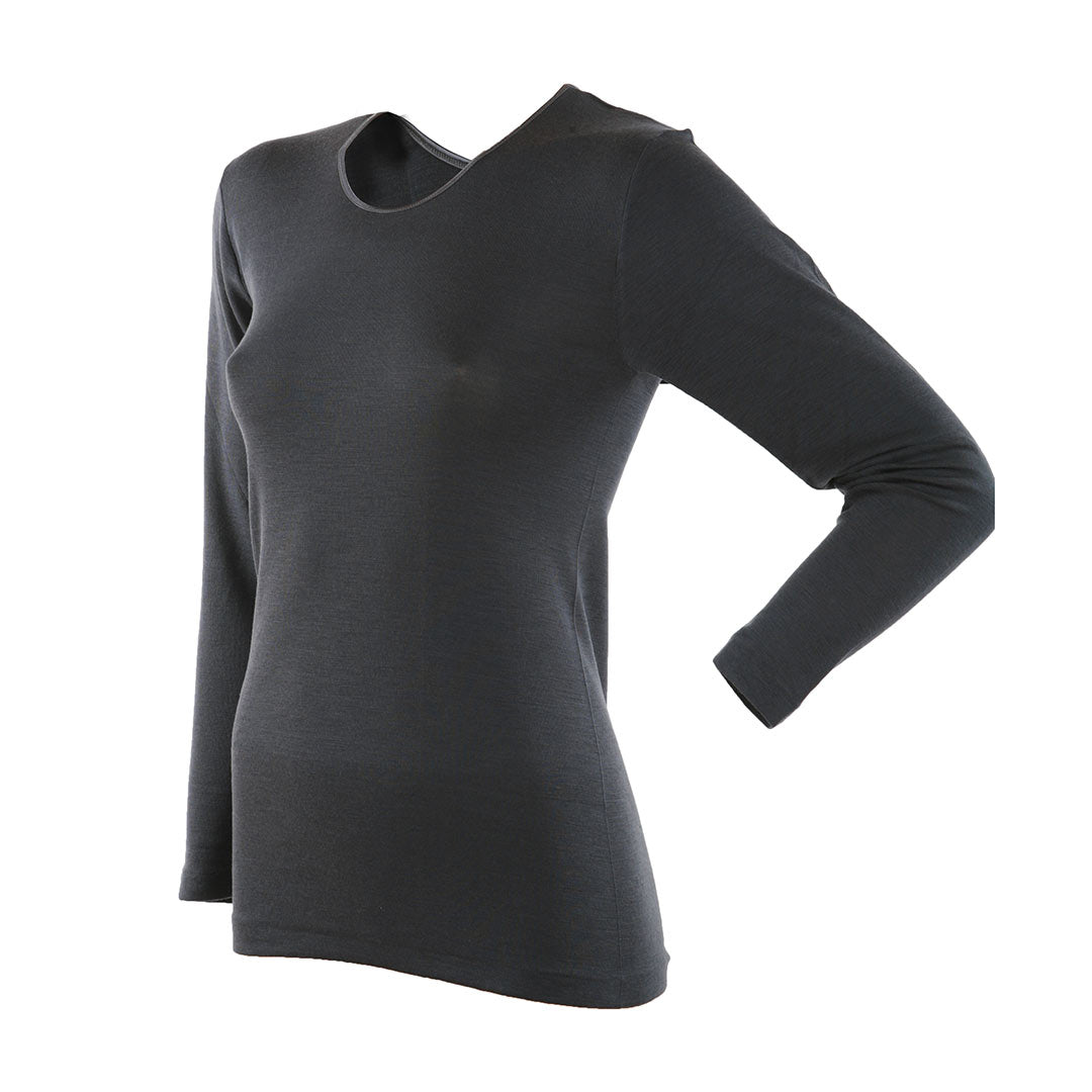 Trøye ull/silke Janus til dame, grå