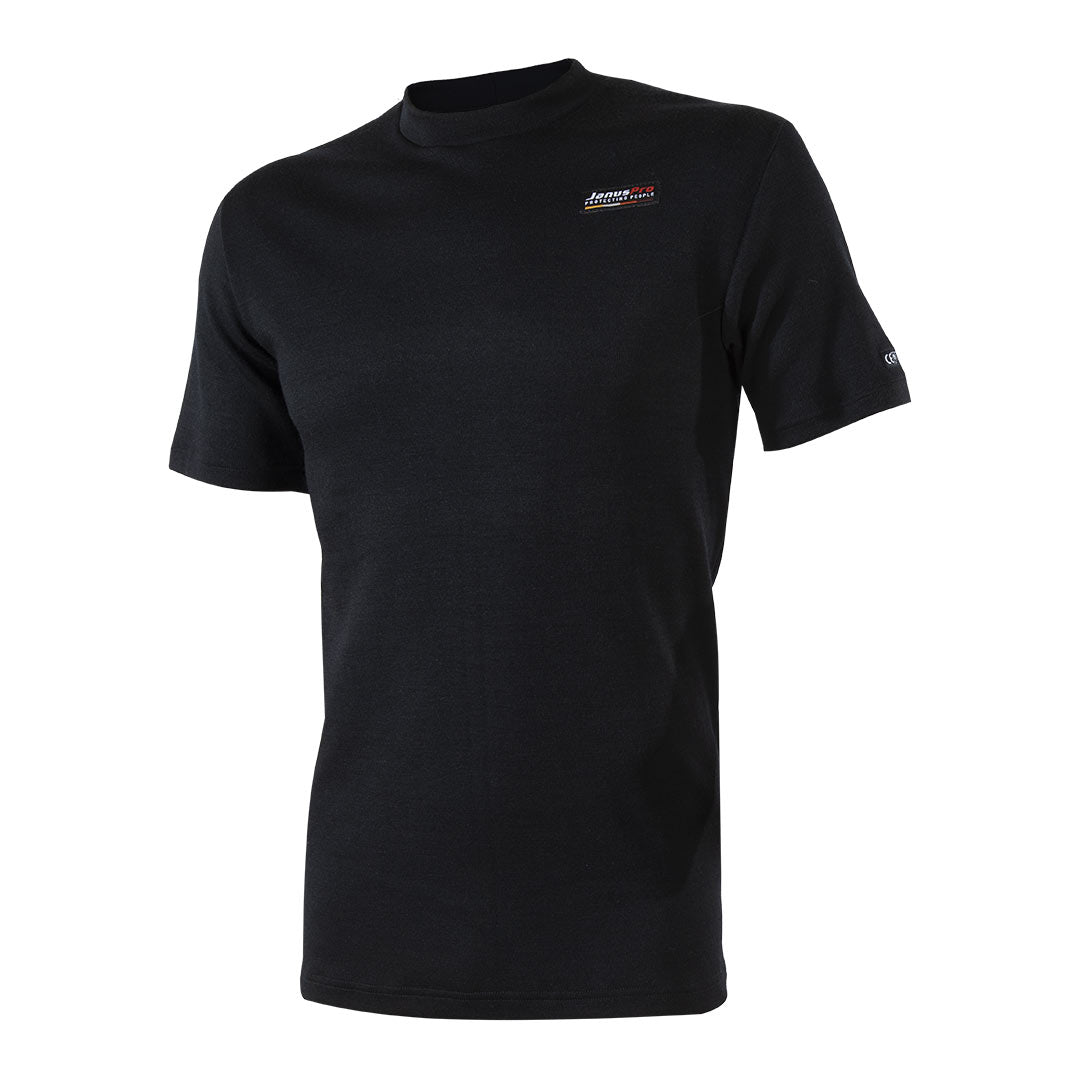 JanusPro t-skjorte i flammehemmende ull til herre, svart