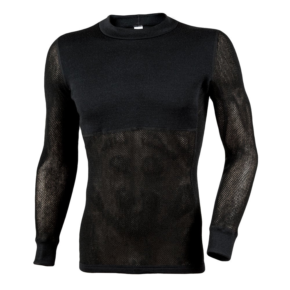 Janus nettingtrøye i merinoull til herre, svart