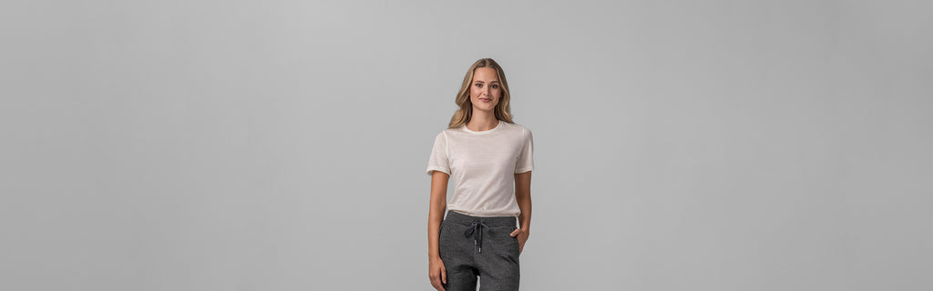 Dame - T-skjorte i ull & ullsinglet