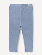 Troposphere-colored, ankle-length Leggings – Merino Baby Light are displayed on a white background. They feature a simple design with an elastic waistband and no visible patterns or decorations. These breathable leggings make a great lightweight base layer for everyday wear.