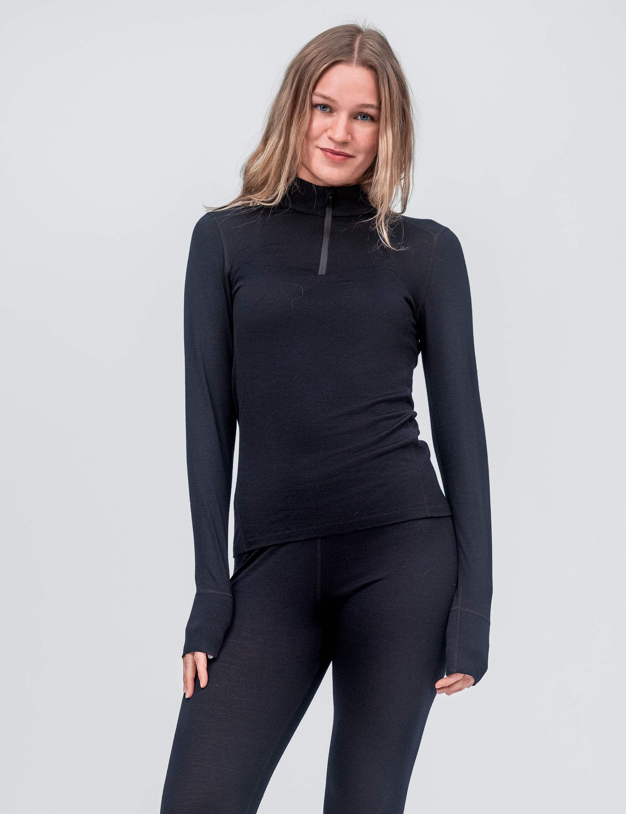 Zip Polo – Classic Merino 160 Dame