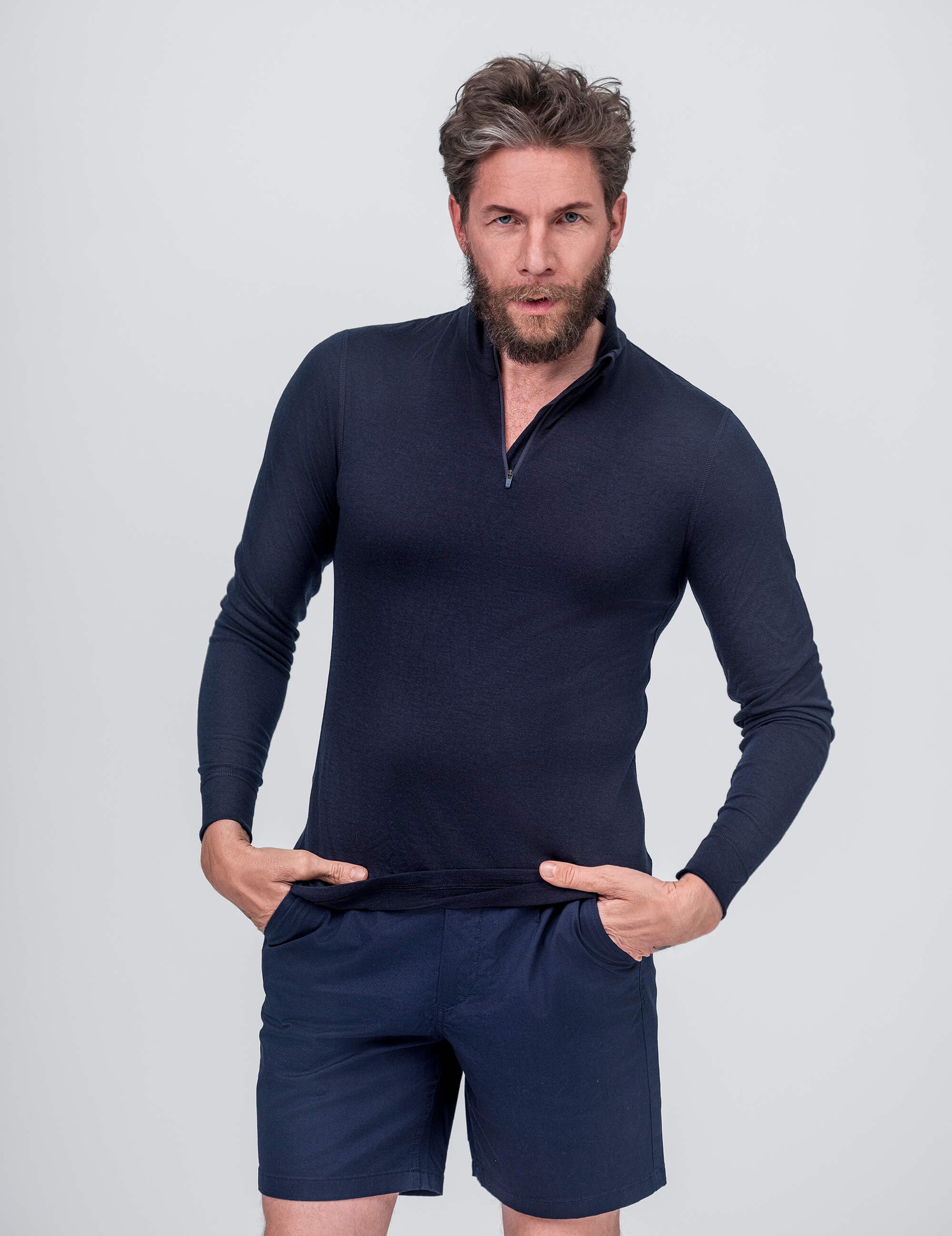 Zip Polo – Classic Merino 160 Herre
