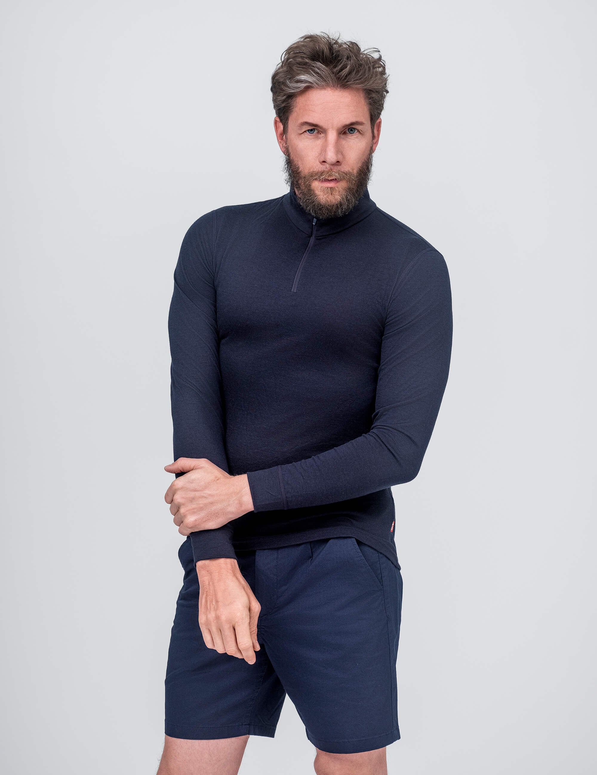 Zip Polo – Classic Merino 160 Herre