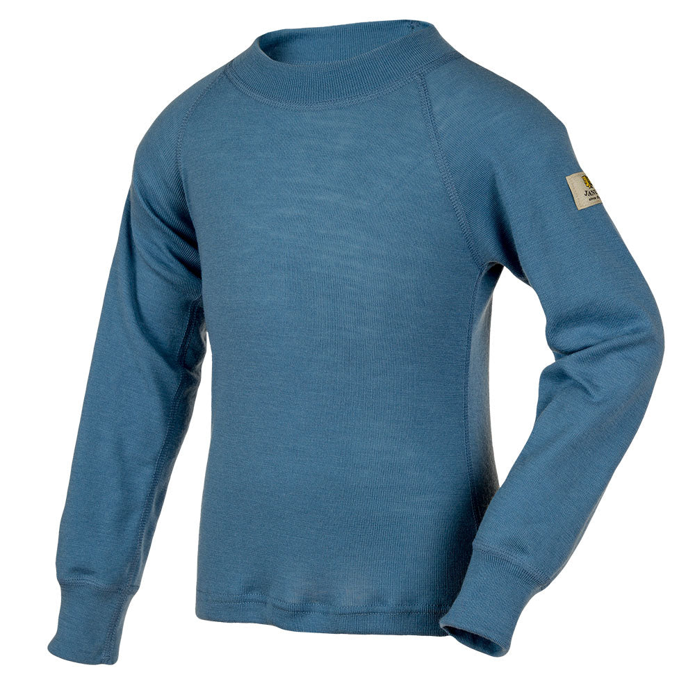 Janus merinoull trøye til barn, blå