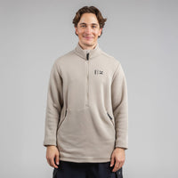 Polo with zip wool fleece - Kleveland 240 Men - Beige / S