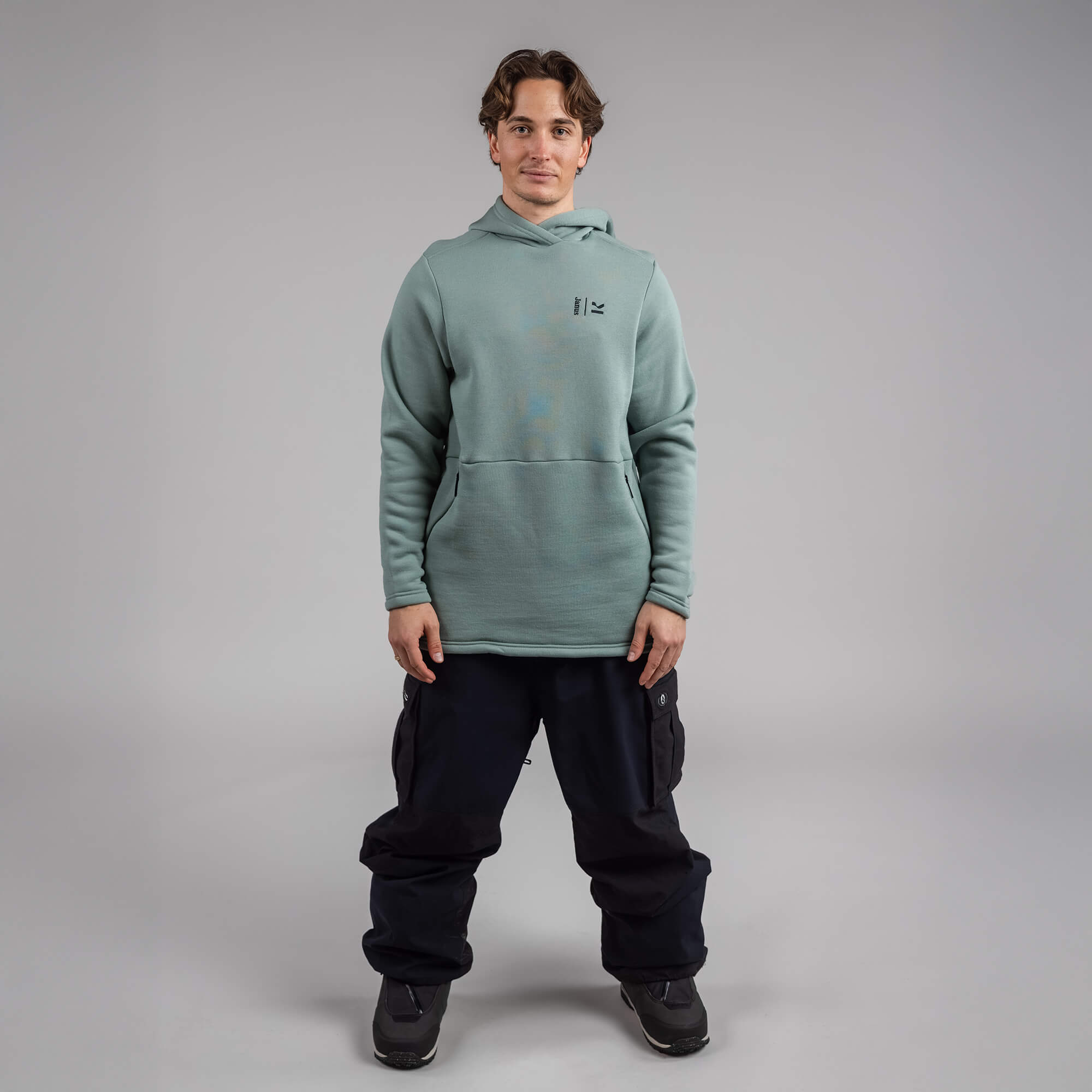 Janus x Kleveland ullfleece hettegenser til herre, farge grønn