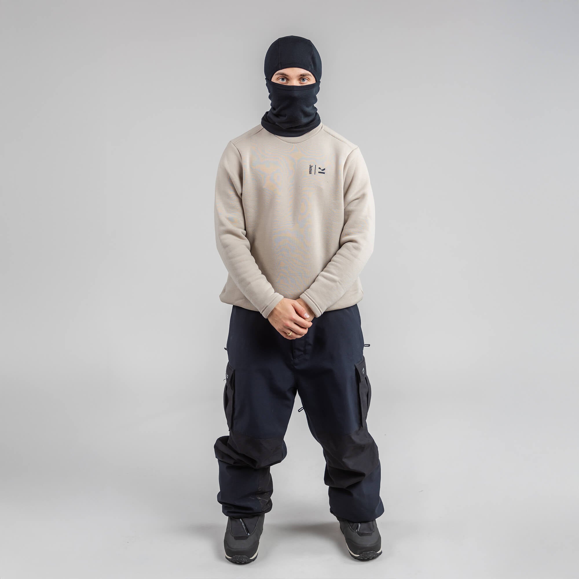 Janus x Kleveland ullfleece crew neck til herre, farge beige