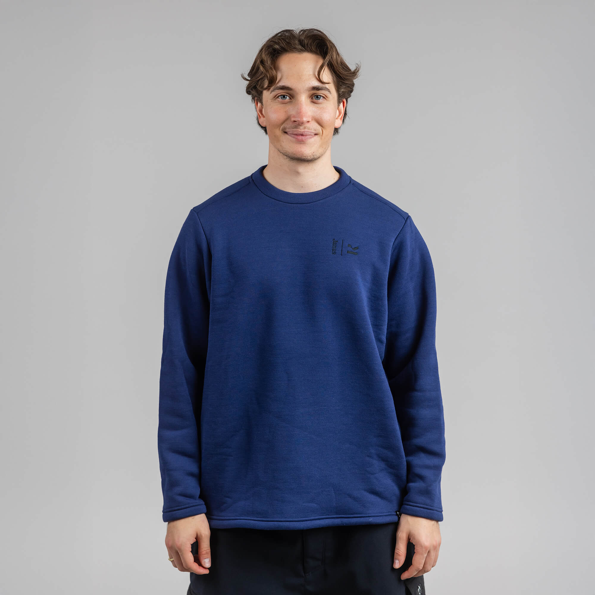 Janus x Kleveland ullfleece crew neck til herre, farge blå