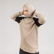 Janus x Kleveland merinoull-trøye med hette til herre, farge beige