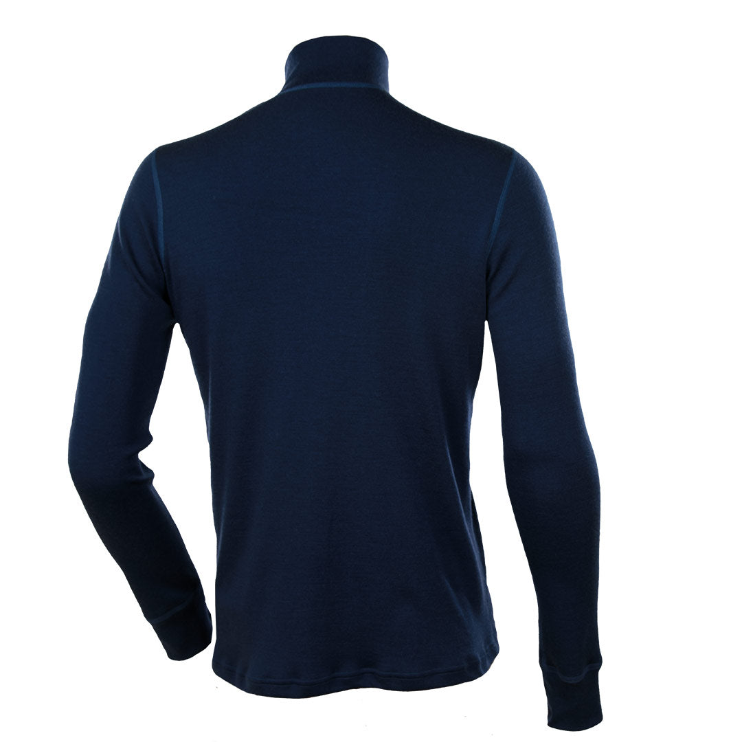 Wool polo shirt with zip