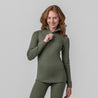 merinoull zip-polo extra-warm janus classic dame oliven grønn