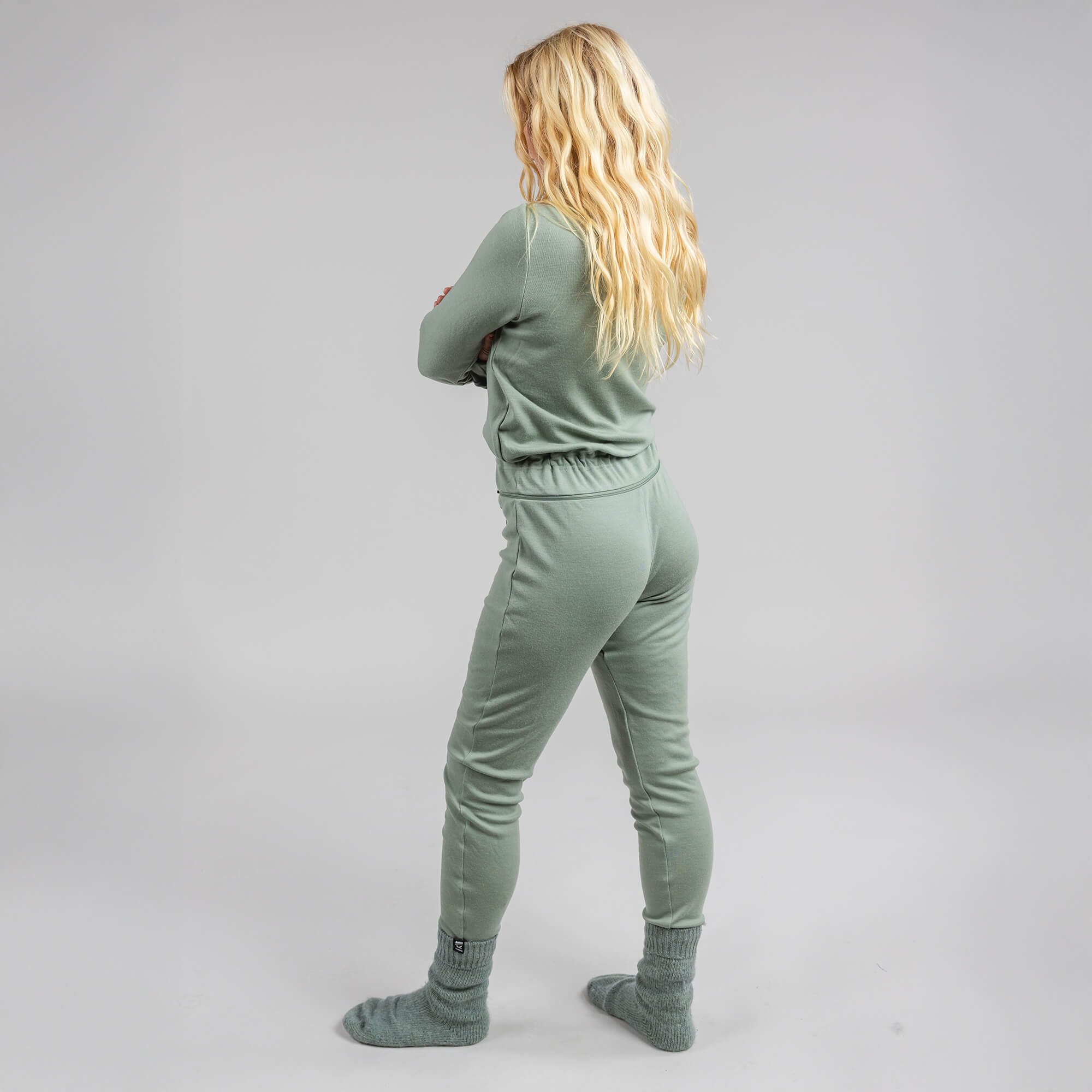 Janus x Kleveland merinoull heldress til dame, farge grønn