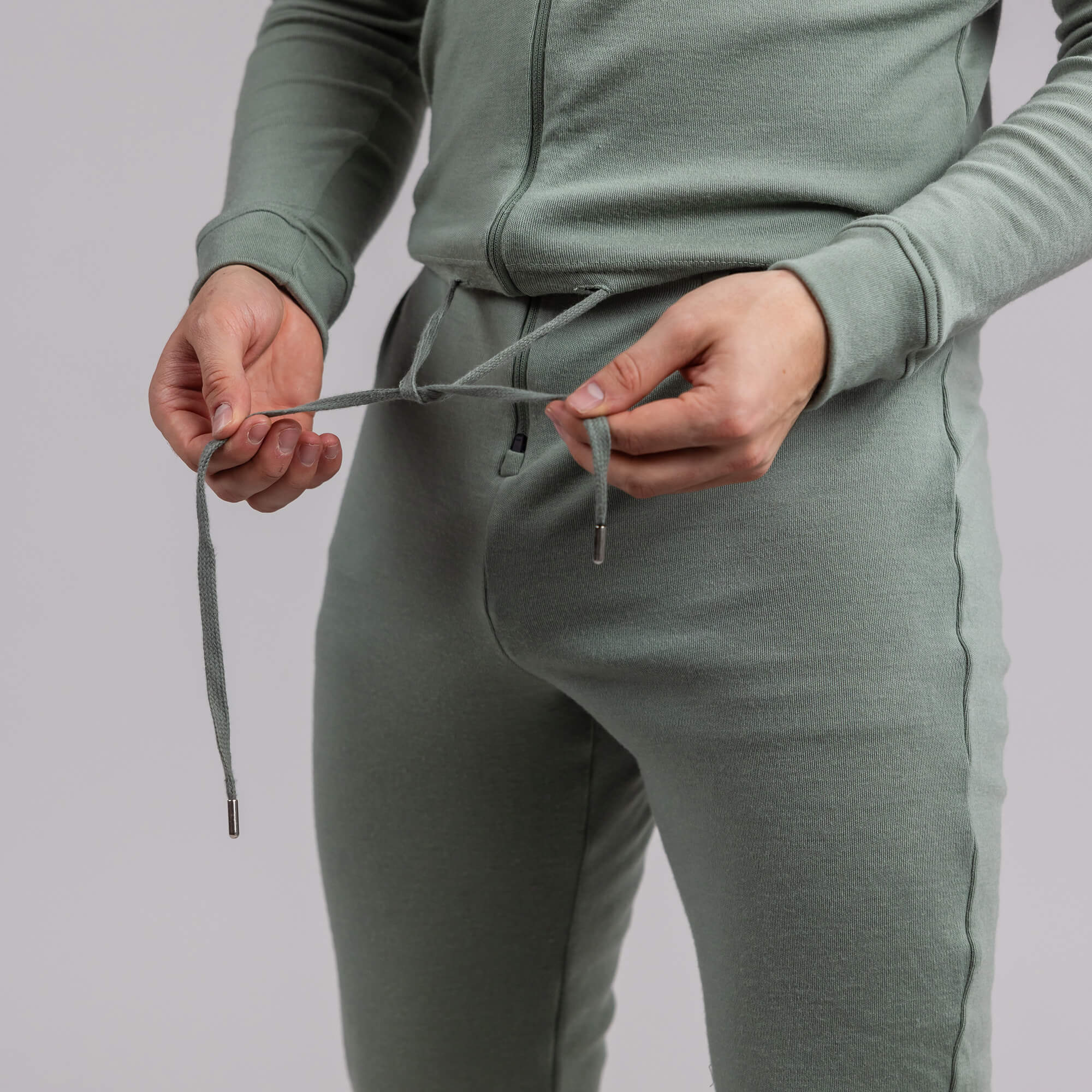 Detaljer, Janus x Kleveland merinoull heldress til herre, farge grønn