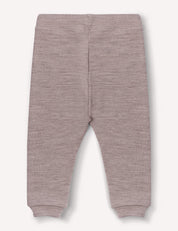 Light brown, knitted Pants – Merino Baby AirWool displayed flat on a plain, light background. Crafted from soft brushed AirWool, these pants feature an elastic waistband and cuffed ankles, with no visible logos, patterns, or embellishments.