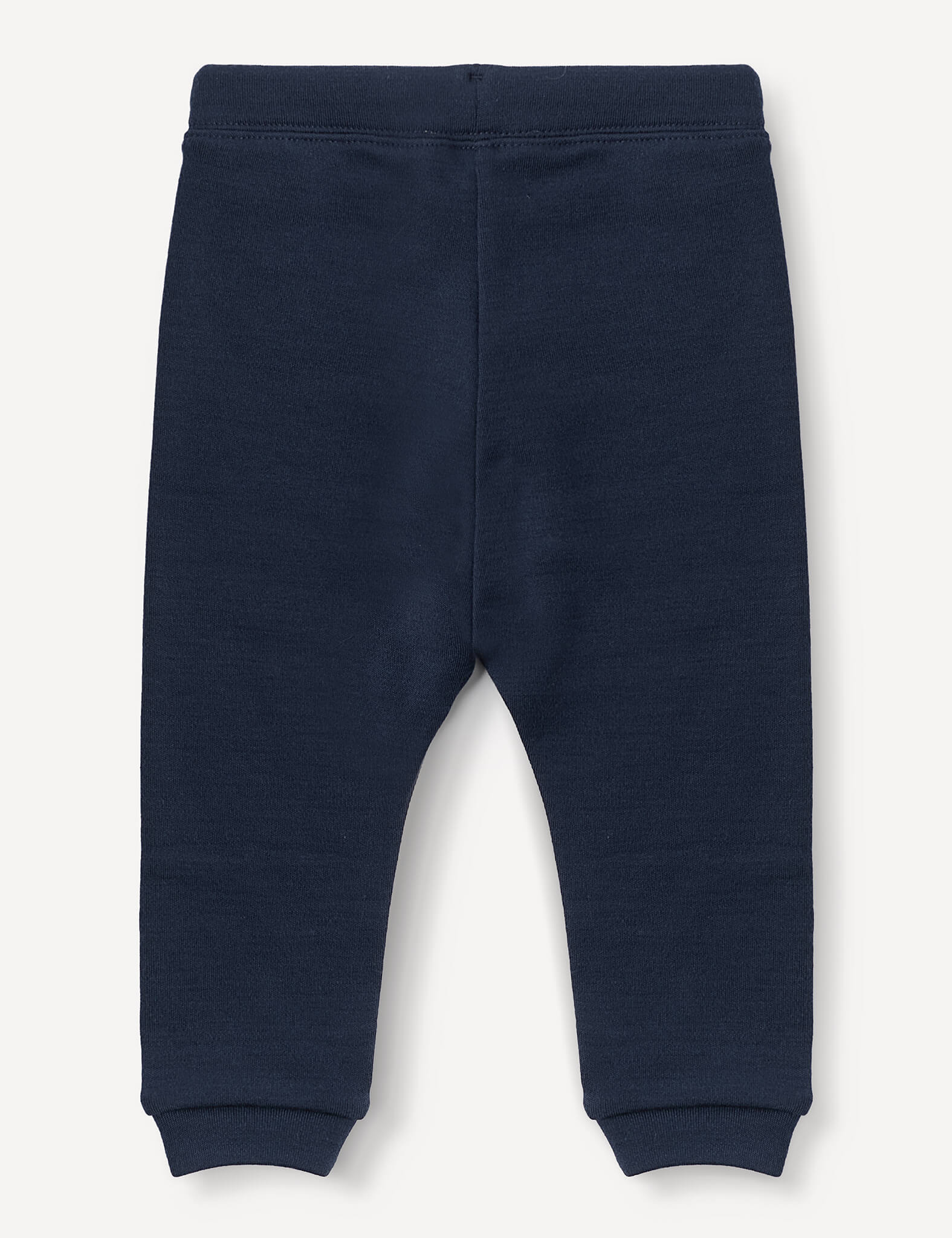 Pants – Merino Baby AirWool in navy blue, featuring an elastic waistband and cuffed ankles, crafted from brushed AirWool, laid flat on a white background.
