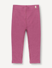 A pair of Leggings – Merino Baby AirWool in Hawthorn Rose, laid flat on a white background.