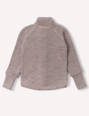 Light brown long-sleeve turtleneck “Jacket – Merino Baby AirWool” laid flat on a white background, designed for breathable insulation; no visible logos or patterns.