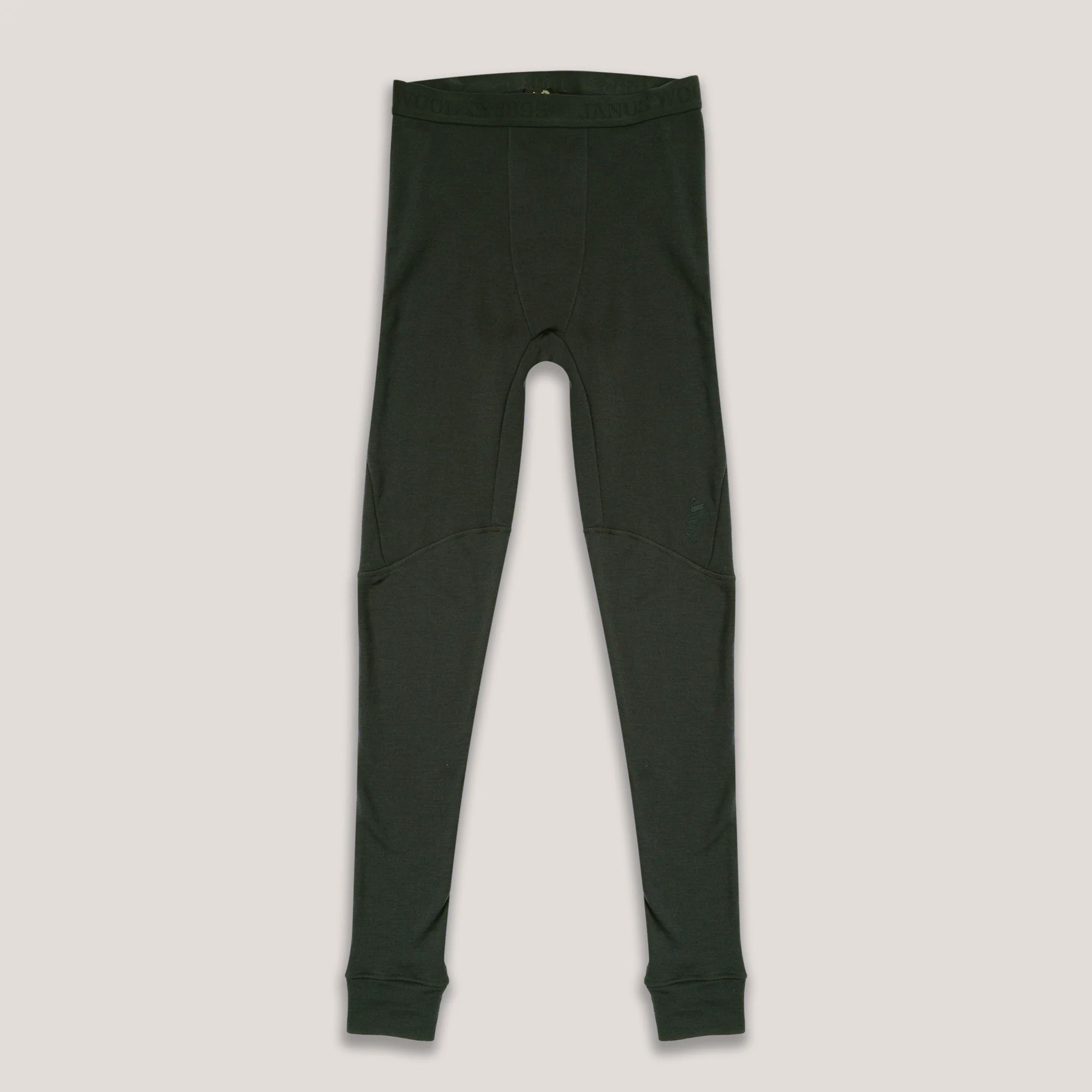 Leggings Merino – AirWool 260 Men: black, full-length merino wool leggings with fitted ankles for warmth and breathability, shown flat on a light background.