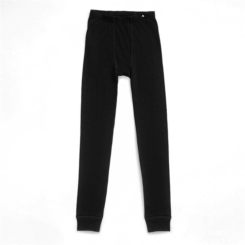 Leggings wool terry - Norse Merino 210 Unisex in black shown laid flat on a white background, featuring an elastic waistband and cuffed ankles.