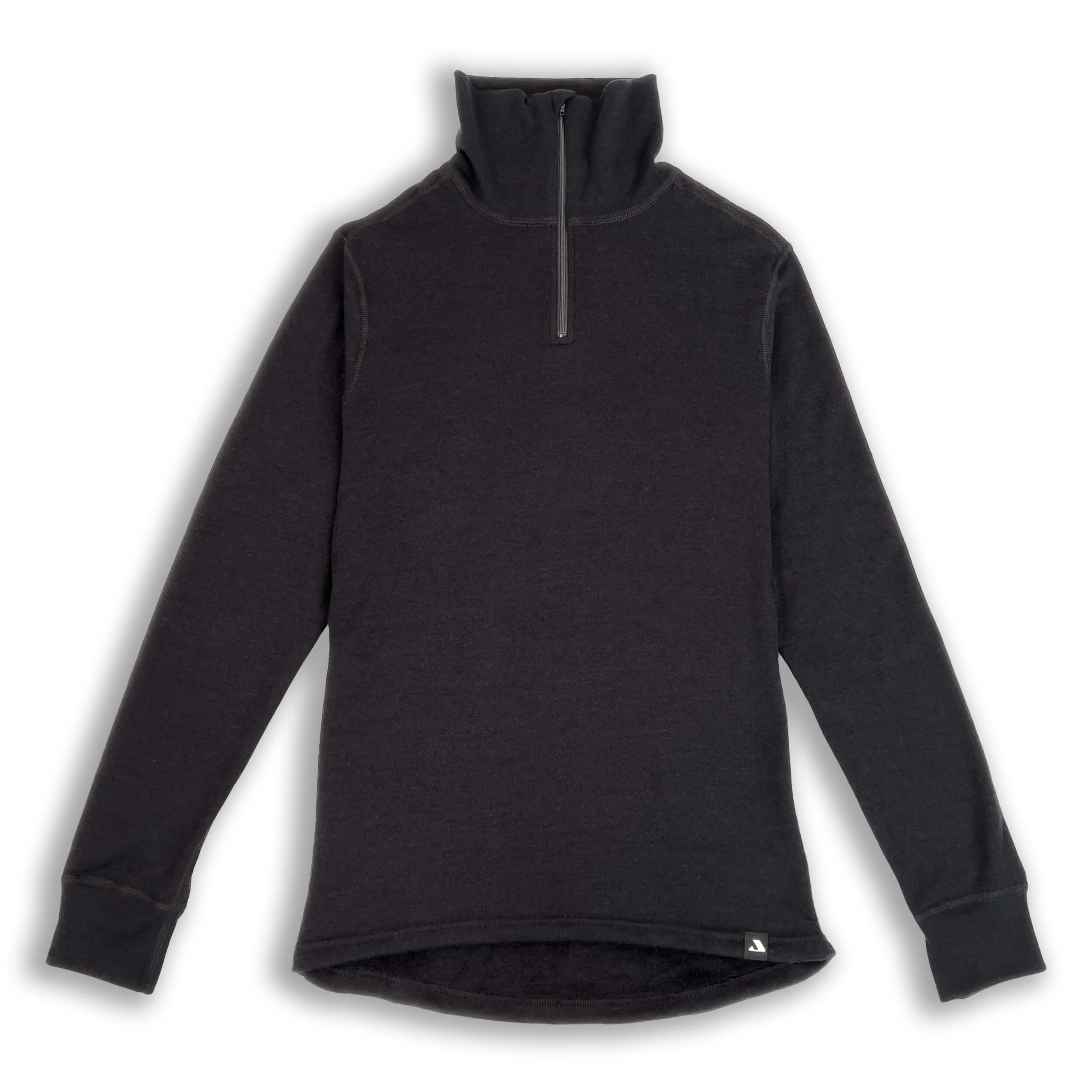 Janus merino polo with quarter zip, colour black