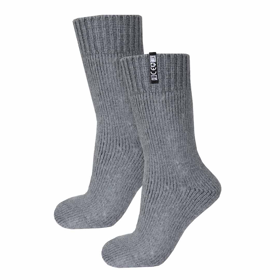 JanusPro raggsokk tykk i ull til herre og dame, grå