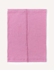 The Neckwarmer – Merino Kids Light is a rectangular wool accessory in light purple, featuring visible vertical center stitching and shown laid flat on a white background.
