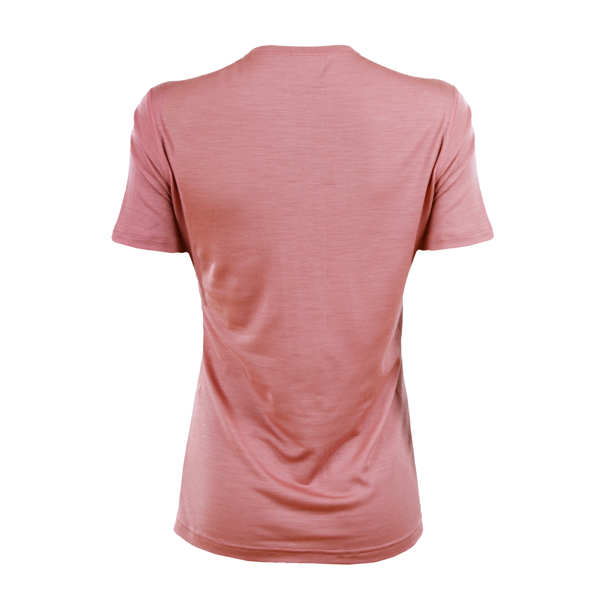Janus t-skjorte i light merinoull til dame, farge korall, baksidebilde