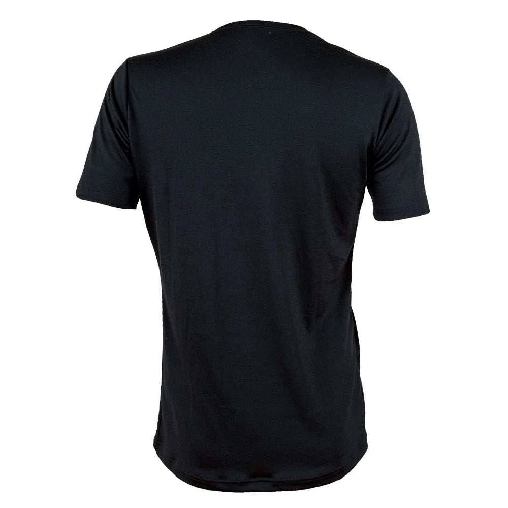 Merinoull t-shirt Janus til herre, farge svart, baksidebilde