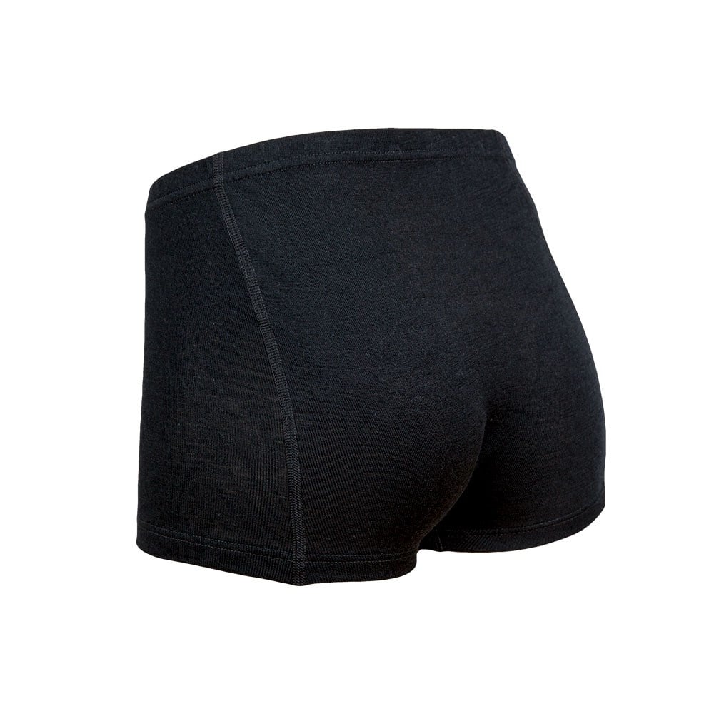 Boksershorts i merinoull til dame, svart, Janus, baksidebilde