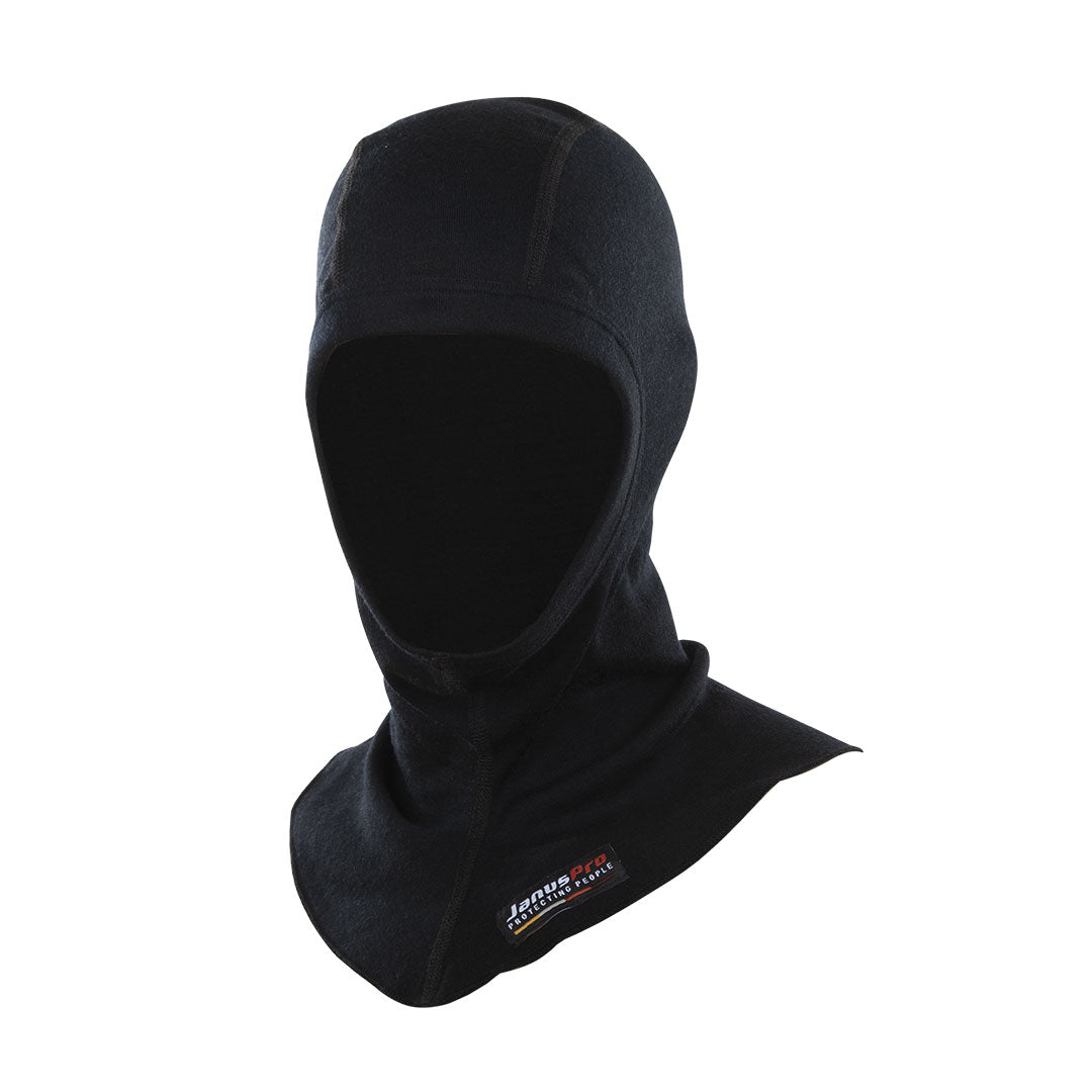 JanusPro balaclava i flammehemmende ull, unisex, svart