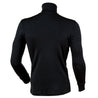 Merino ullpolo med zip Janus til herre, svart, baksidebilde