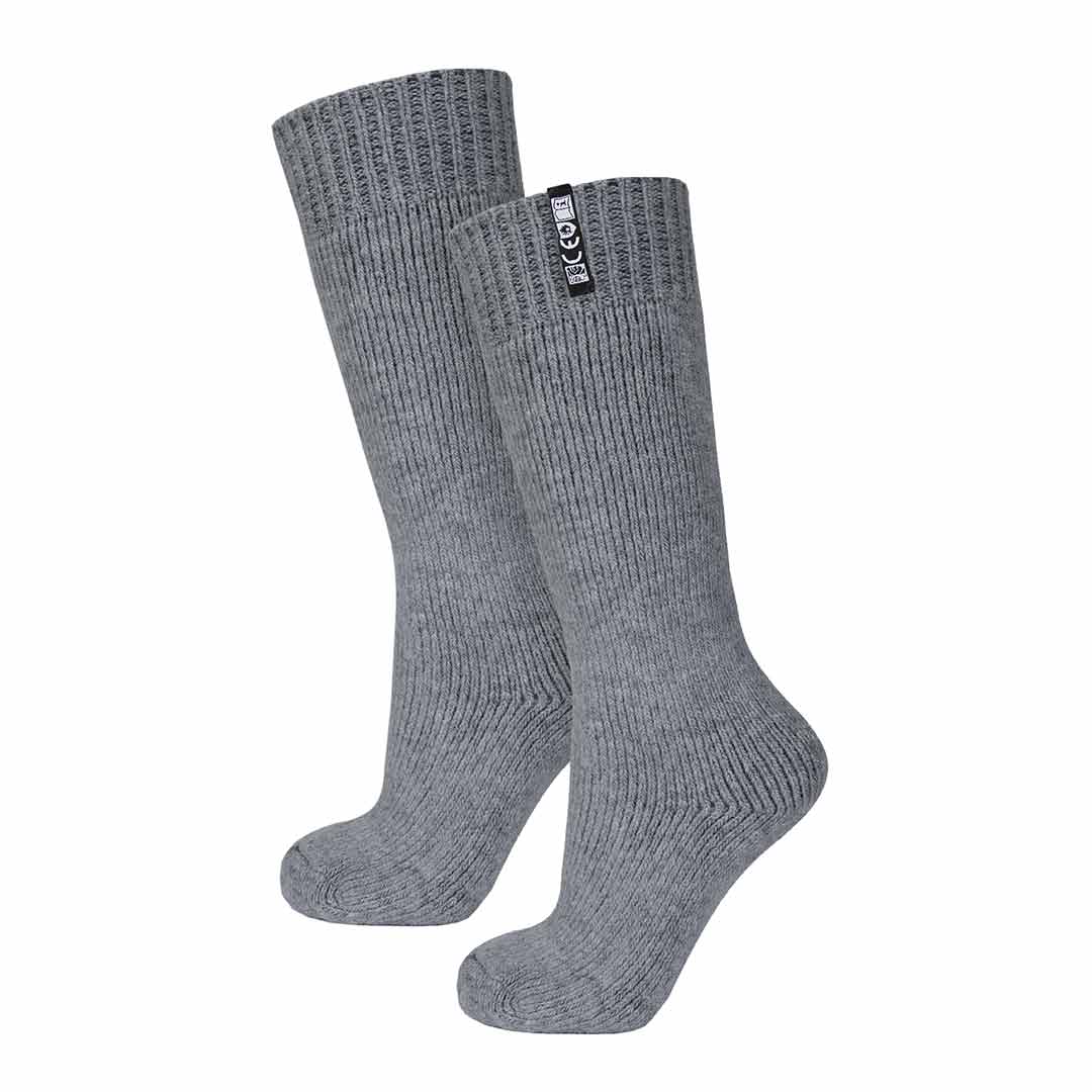JanusPro raggsokk ekstratykk i flammehemmende ull unisex, grå
